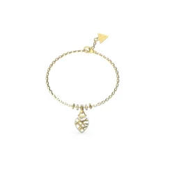 Guess Bijoux Bracelet Femme JUBB03100JWYGS - HEART CAGE Acier Doré | Femme Bracelet