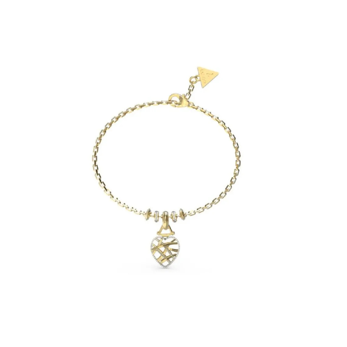 Guess Bijoux Bracelet Femme JUBB03100JWYGS - HEART CAGE Acier Doré | Femme Bracelet