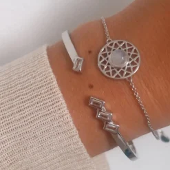 Kosma Paris Bracelet Femme Dentelle - Argenté Blanc | Femme Bracelet
