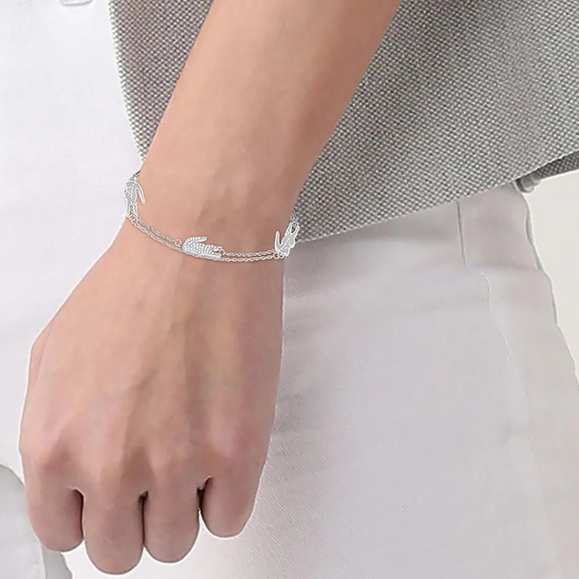 Lacoste Bracelet Femme Crocodile - 2040471 Acier Argent | Femme Bracelet