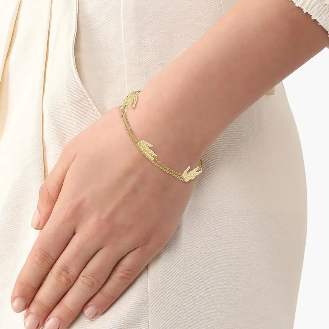Lacoste Bracelet Femme Crocodile - 2040470 Acier Doré | Femme Bracelet