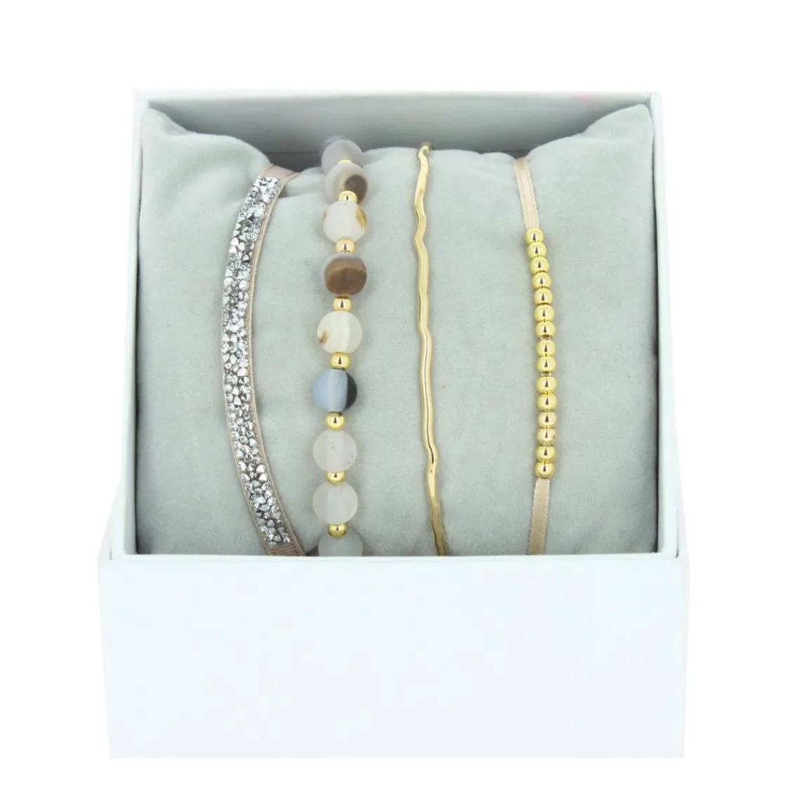 Les Interchangeables Bracelet Femme A85339 - Strass Box Jonc Fil | Femme Bracelet
