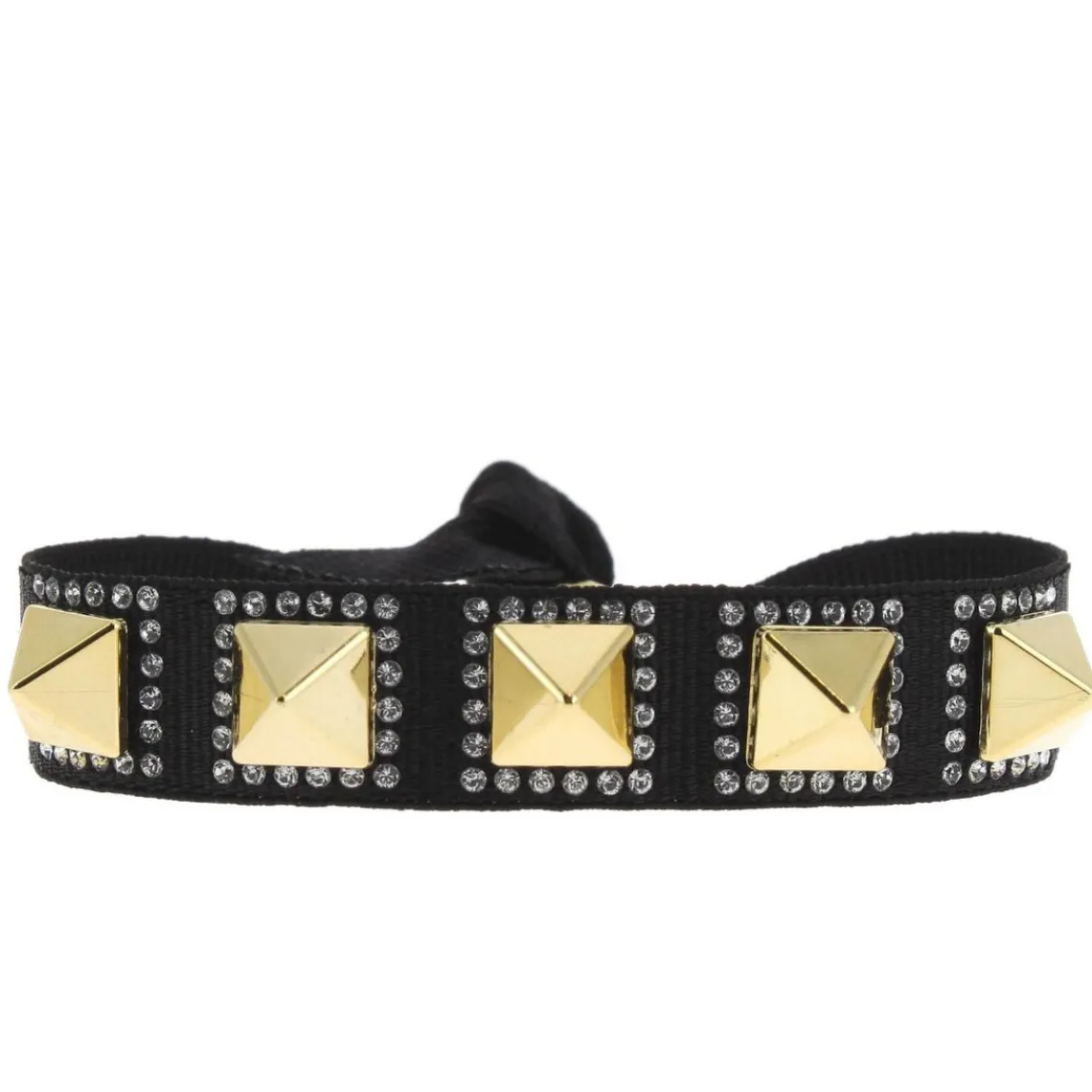 Les Interchangeables Bracelet Femme - Bracelet Pyramide 8 Doré et Noir | Femme Bracelet