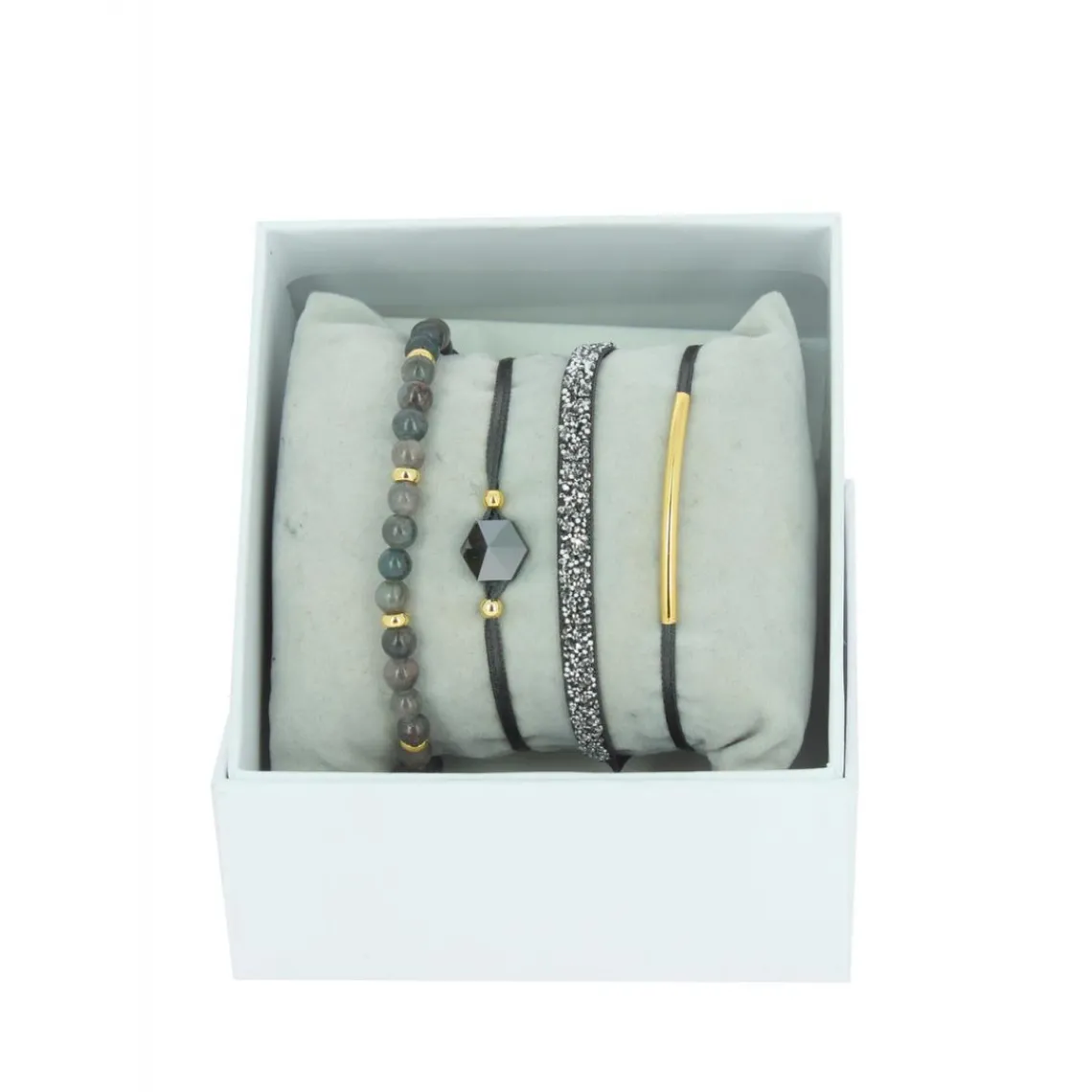 Les Interchangeables Bracelet Femme A56384 - Strass Box Fabric 4 | Femme Bracelet