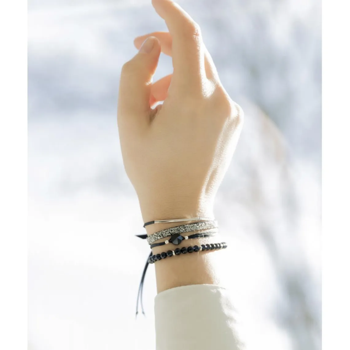 Les Interchangeables Bracelet Femme - A56385 Strass Box Fabric 4 | Femme Bracelet