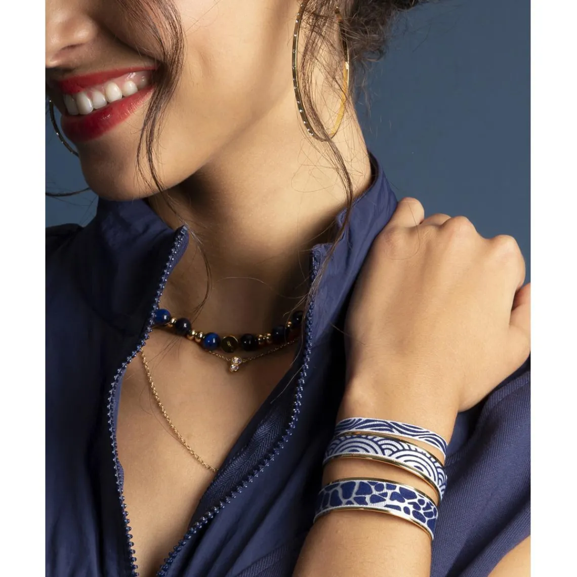 Les Interchangeables Bracelet Femme - A88574 Jonc Ruban 12mm MV Girafe | Femme Bracelet