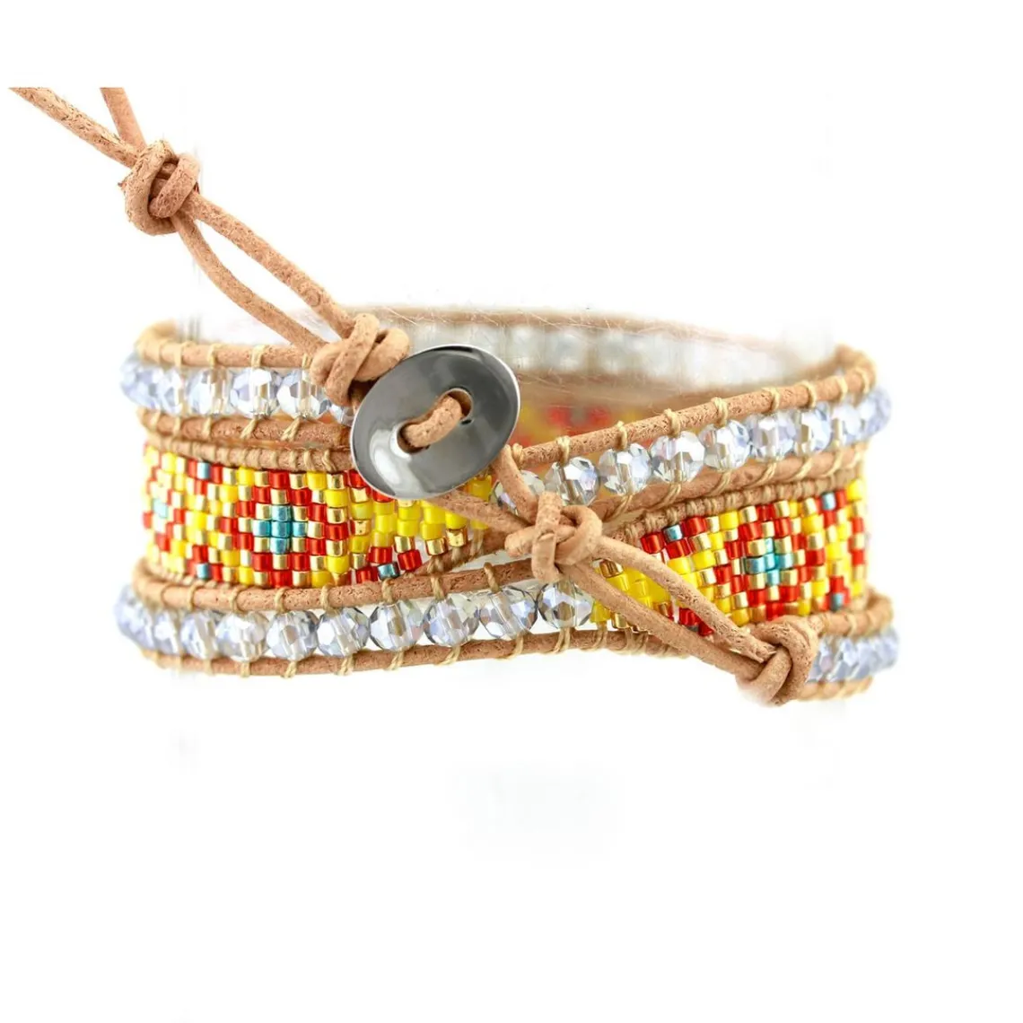 MYC-Paris Bracelet Femme - 3EB012 Cuir Métal Jaune | Femme Bracelet