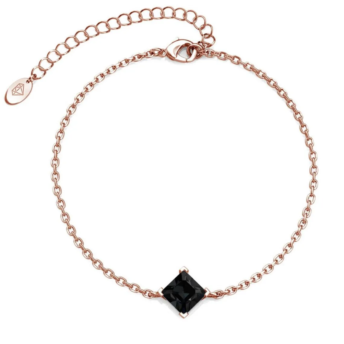 MYC-Paris Bracelet Femme Square - DB0085-RG-BK Laiton Doré rose Noir | Femme Bracelet