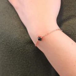 MYC-Paris Bracelet Femme Square - DB0085-RG-BK Laiton Doré rose Noir | Femme Bracelet