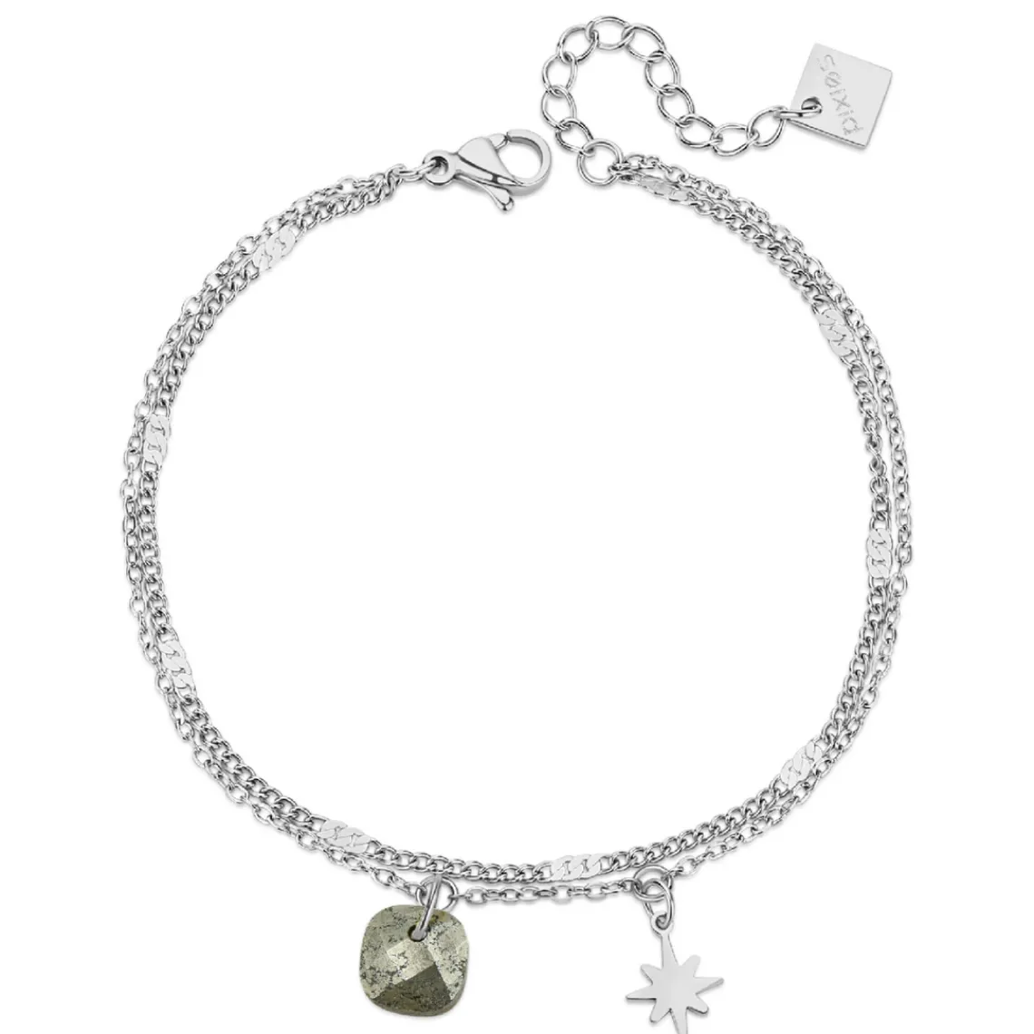 Pixies Bijoux Bracelet Femme - PBM0044-2PYR Acier Gris doré | Femme Bracelet
