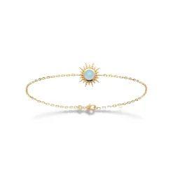 Maison de la Bijouterie Bracelet femme plaqué or agate bleue serti clos - UW3YUZZV | Femme Bracelet