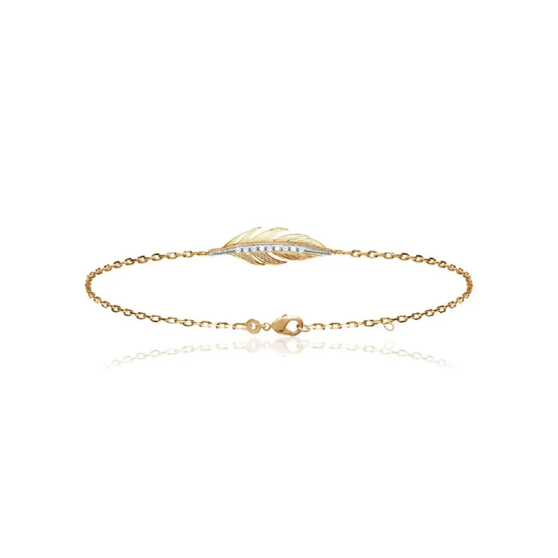 Maison de la Bijouterie Bracelet femme plaqué or blanc serti griffe - UWZW34ZV | Femme Bracelet