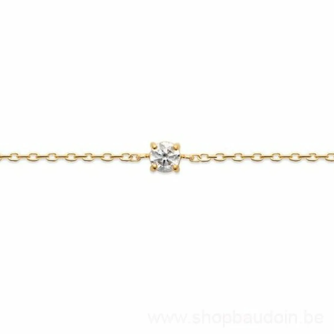 Maison de la Bijouterie Bracelet femme plaqué or blanc serti griffe serti griffe classique - UW3004ZV | Femme Bracelet
