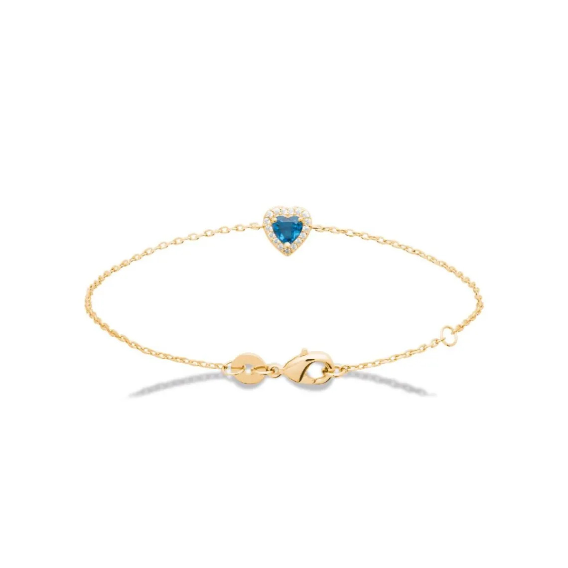 Maison de la Bijouterie Bracelet femme plaqué or cœur bleu UW3UVWZV | Femme Bracelet