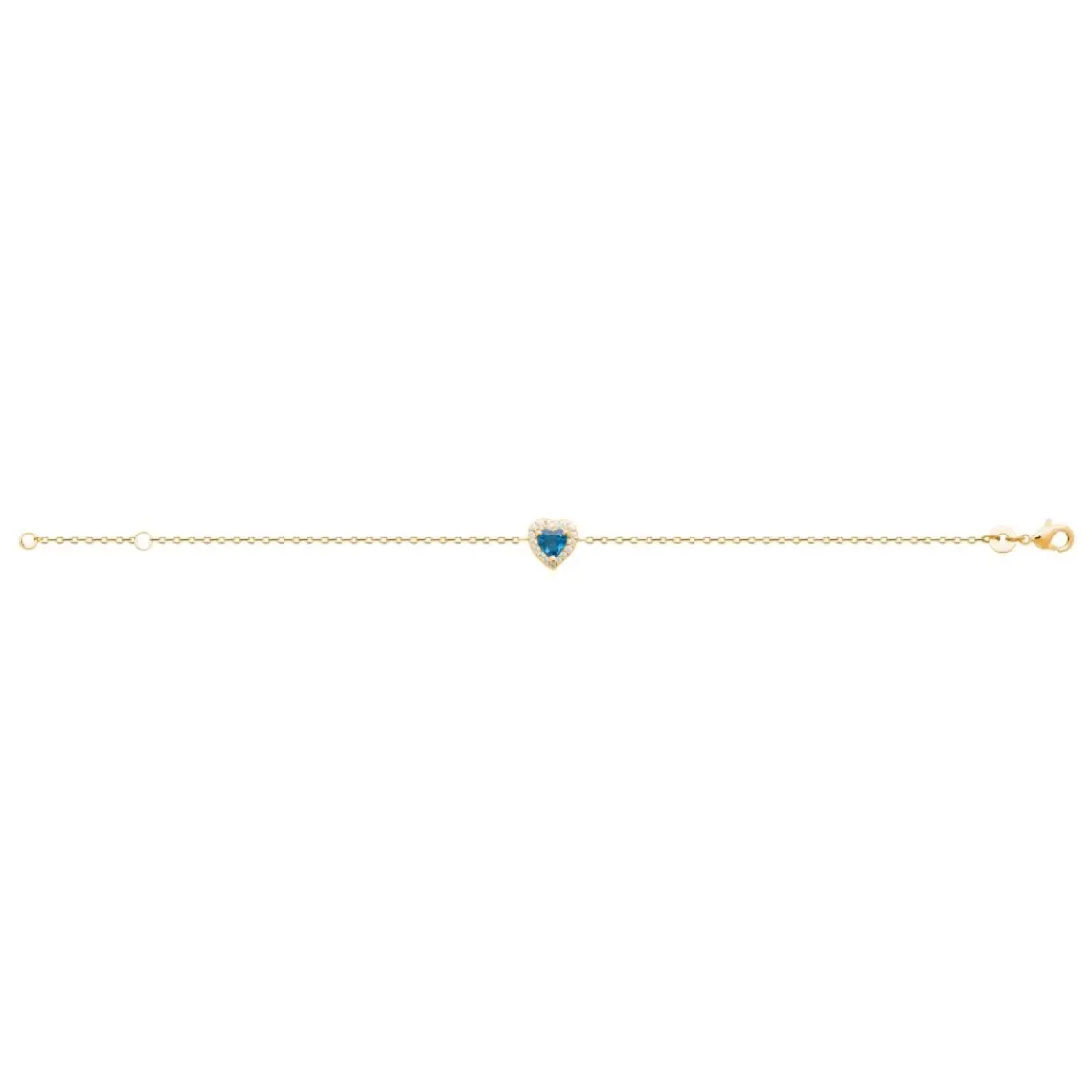 Maison de la Bijouterie Bracelet femme plaqué or cœur bleu UW3UVWZV | Femme Bracelet