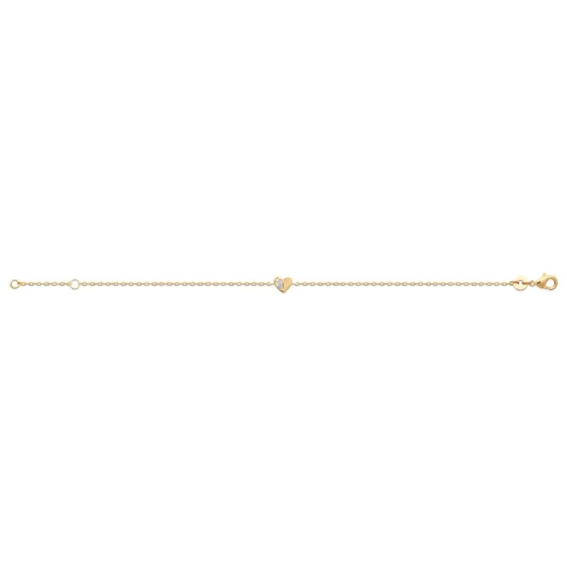 Maison de la Bijouterie Bracelet femme plaqué or cœur oxyde UW3U5WZV | Femme Bracelet
