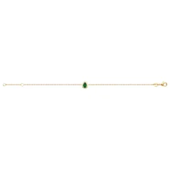 Maison de la Bijouterie Bracelet femme plaqué or cœur vert UW3UUYZV | Femme Bracelet