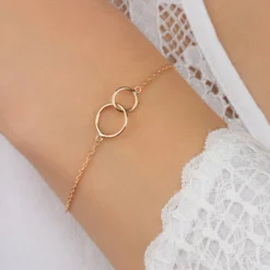 Maison de la Bijouterie Bracelet femme plaqué or double cercle - UYZ3Y5ZV | Femme Bracelet