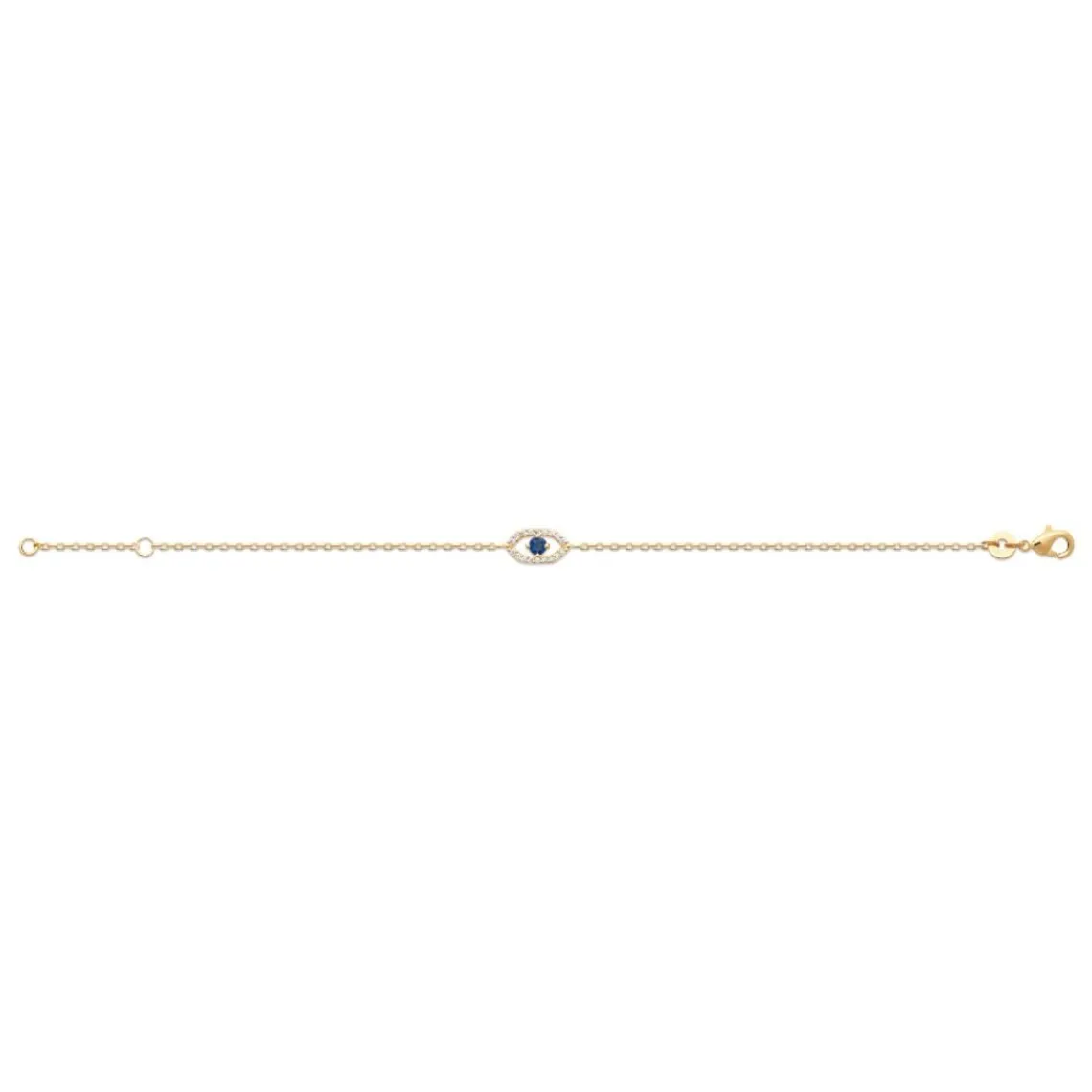 Maison de la Bijouterie Bracelet femme plaqué or œil pierre bleue UW3U5VZV | Femme Bracelet