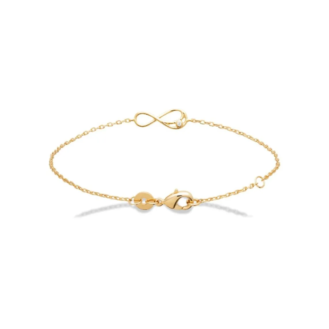 Maison de la Bijouterie Bracelet femme plaqué or infinity serti clos UW3UUWZV | Femme Bracelet