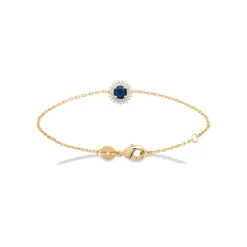 Maison de la Bijouterie Bracelet femme plaqué or oxyde et pierre bleue UW3UVZZV | Femme Bracelet