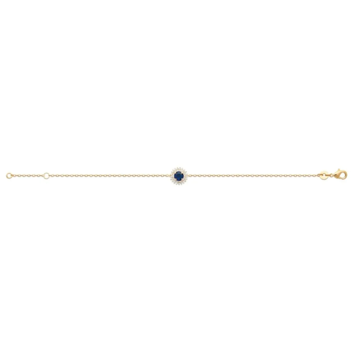 Maison de la Bijouterie Bracelet femme plaqué or oxyde et pierre bleue UW3UVZZV | Femme Bracelet