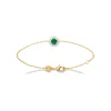 Maison de la Bijouterie Bracelet femme plaqué or oxyde et pierre verte UW3UVYZV | Femme Bracelet