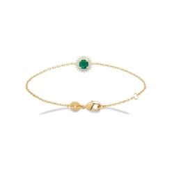 Maison de la Bijouterie Bracelet femme plaqué or oxyde et pierre verte UW3UVYZV | Femme Bracelet