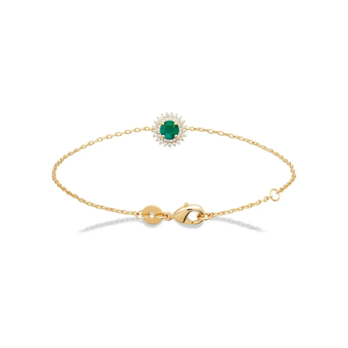 Maison de la Bijouterie Bracelet femme plaqué or oxyde et pierre verte UW3UVYZV | Femme Bracelet