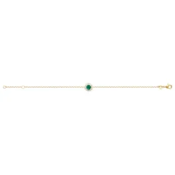 Maison de la Bijouterie Bracelet femme plaqué or oxyde et pierre verte UW3UVYZV | Femme Bracelet