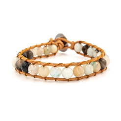 Sloya Bracelet Femme Amazonite et cuir | Femme Bracelet