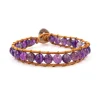 Sloya Bracelet Femme Améthyste et cuir | Femme Bracelet