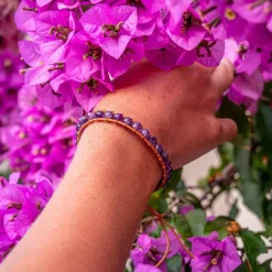 Sloya Bracelet Femme Améthyste et cuir | Femme Bracelet