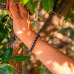 Sloya Bracelet Femme Lapis-lazuli et cuir | Femme Bracelet