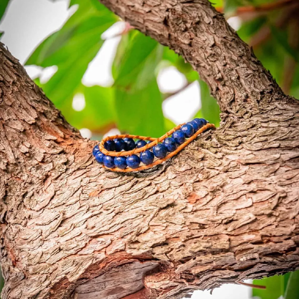 Sloya Bracelet Femme Lapis-lazuli et cuir | Femme Bracelet
