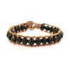 Sloya Bracelet Femme Obsidienne et cuir | Femme Bracelet