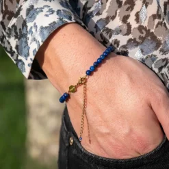 Sloya Bracelet Femme Serena en pierres Lapis-lazuli | Femme Bracelet