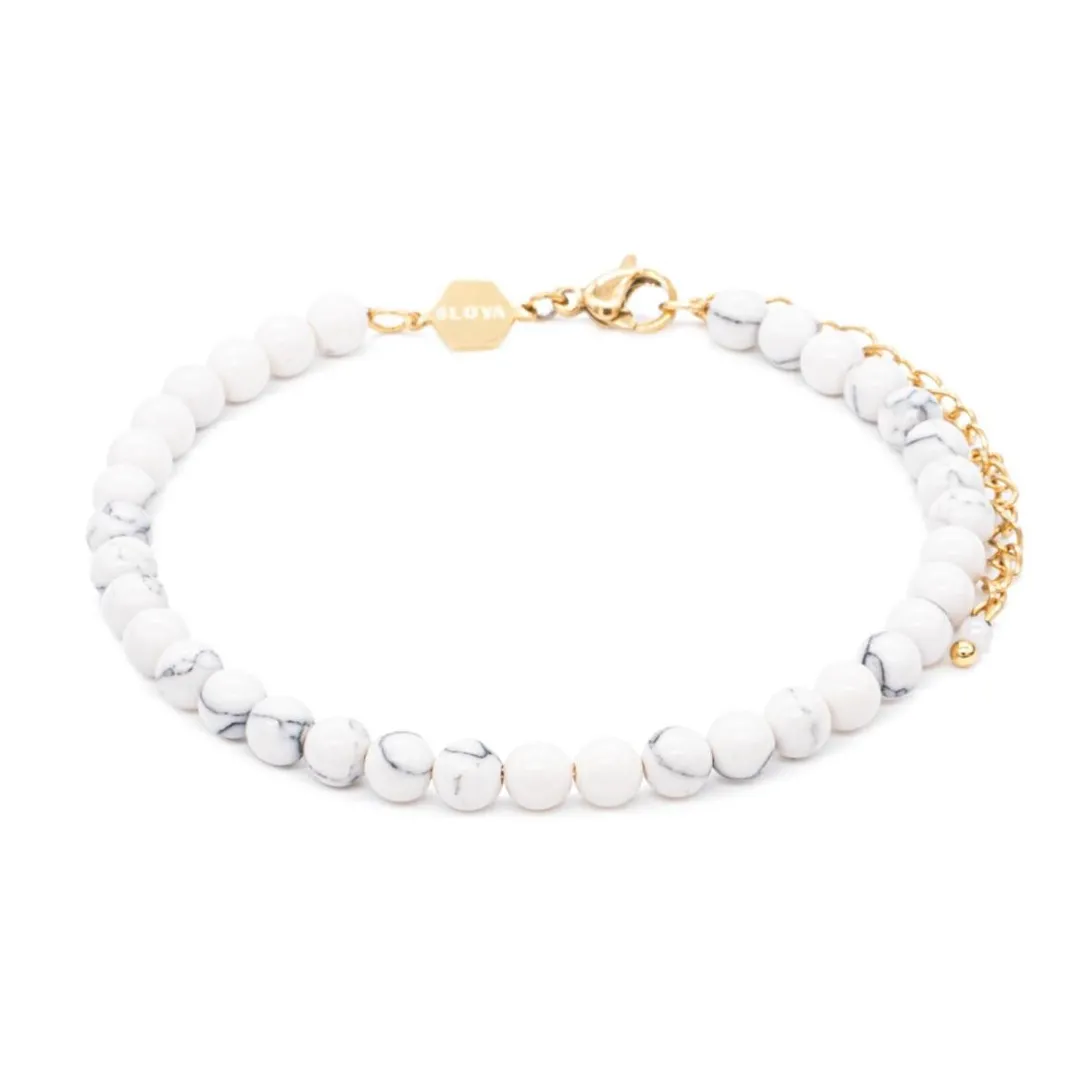 Sloya Bracelet Femme Serena en pierres Howlite | Femme Bracelet