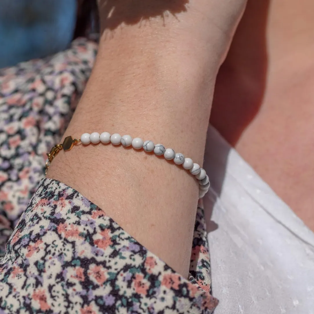 Sloya Bracelet Femme Serena en pierres Howlite | Femme Bracelet