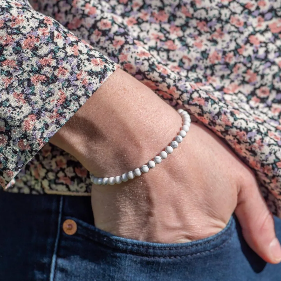 Sloya Bracelet Femme Serena en pierres Howlite | Femme Bracelet