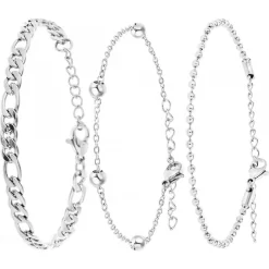 So Charm Bijoux Bracelet Femme So Charm - B2371-ARGENT+B2384-ARGENT+B2386-ARGENT - Bracelets Mode Argentés | Femme Bracelet