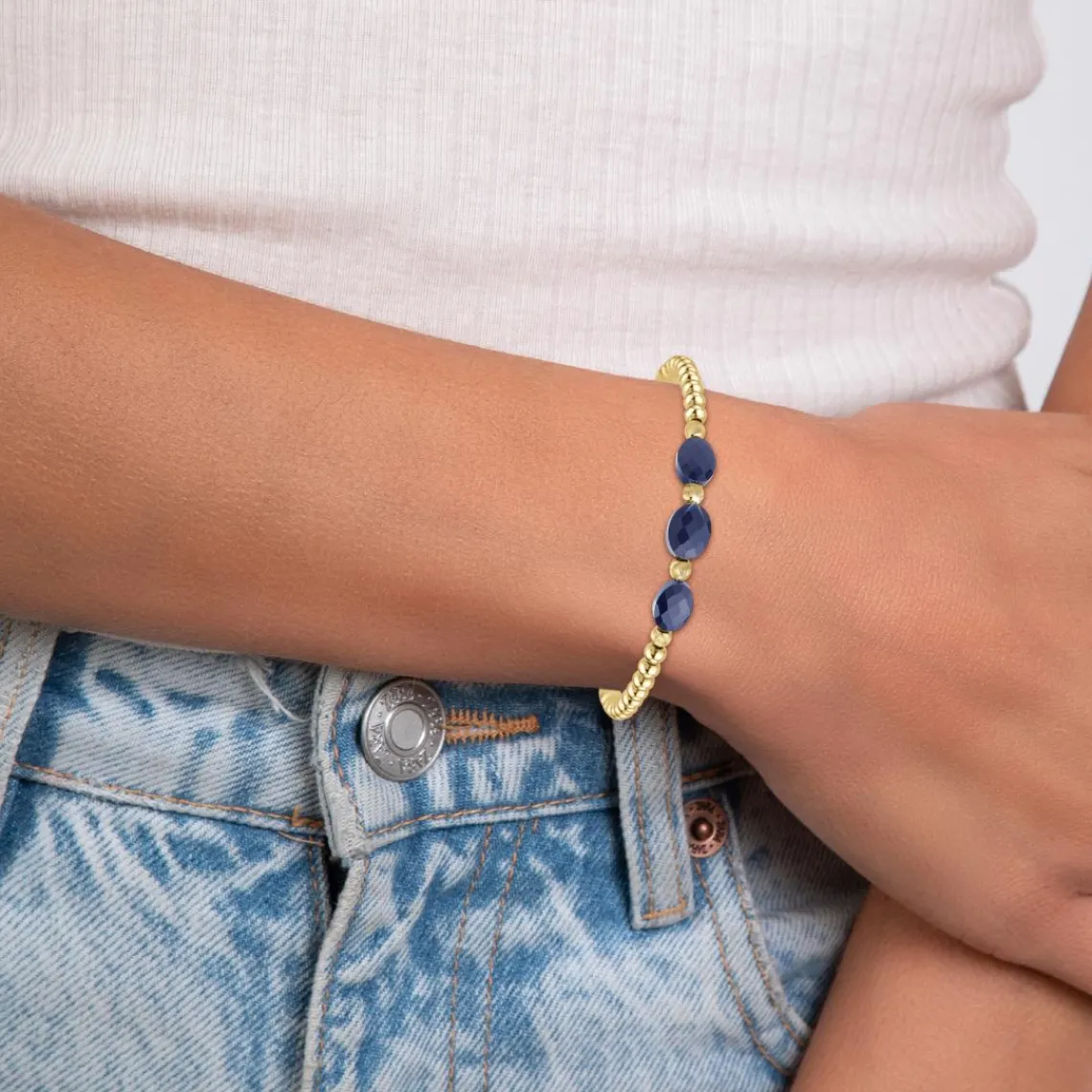 So Charm Bijoux Bracelet Femme So Charm - B4173-BLEU - Bracelet Mode Doré | Femme Bracelet