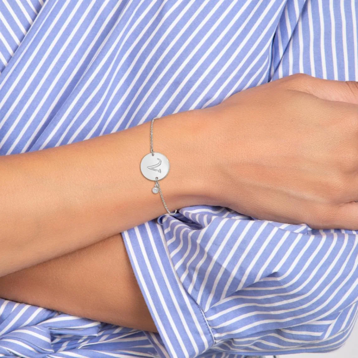 So Charm Bijoux Bracelet Femme So Charm - BD2281-ARGENT-V-DIAMANT - Bracelet Initial Argenté | Femme Bracelet