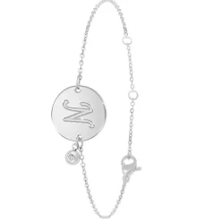 So Charm Bijoux Bracelet Femme So Charm - BD2281-ARGENT-N-DIAMANT - Bracelet Initial Argenté | Femme Bracelet