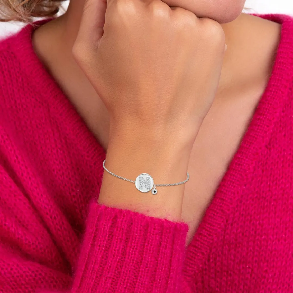 So Charm Bijoux Bracelet Femme So Charm - BD2693-ARGENT-N-DIAMANT - Bracelet Argenté Lettre | Femme Bracelet