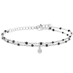 So Charm Bijoux Bracelet Femme So Charm - BD2172-ARGENT-NOIR-DIAMANT - Bracelet Mode Argenté | Femme Bracelet