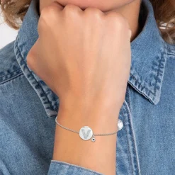 So Charm Bijoux Bracelet Femme So Charm - BD2693-ARGENT-V-DIAMANT - Bracelet Argenté Lettre | Femme Bracelet
