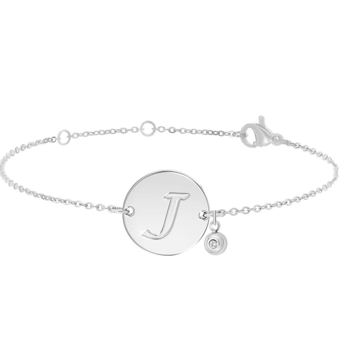 So Charm Bijoux Bracelet Femme So Charm - BD2281-ARGENT-J-DIAMANT - Bracelet Initial Argenté | Femme Bracelet