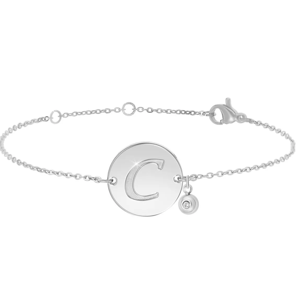 So Charm Bijoux Bracelet Femme So Charm - BD2281-ARGENT-C-DIAMANT - Bracelet Initial Argenté | Femme Bracelet