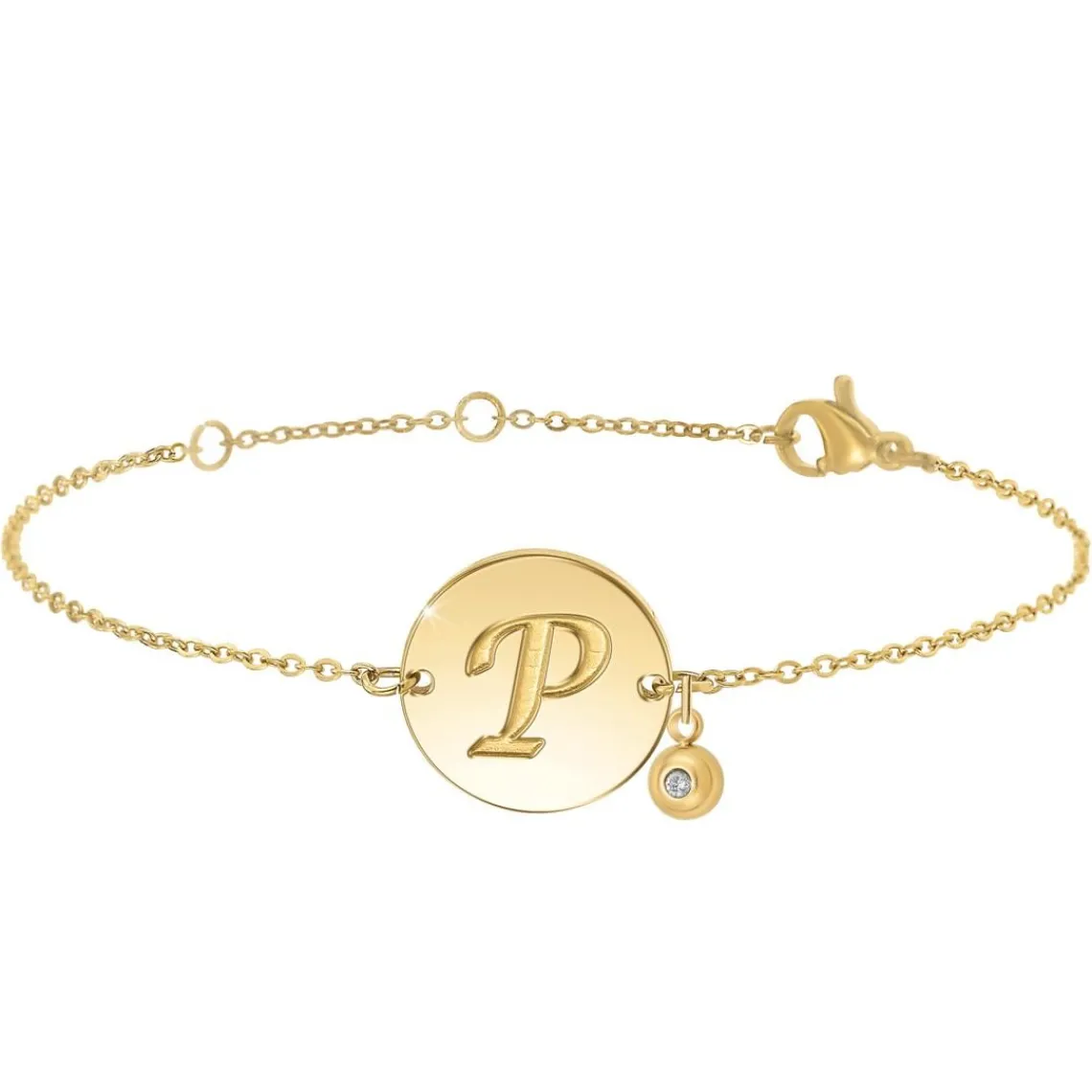 So Charm Bijoux Bracelet Femme So Charm - BD2281-DORE-P-DIAMANT - Bracelet Initial Doré | Femme Bracelet